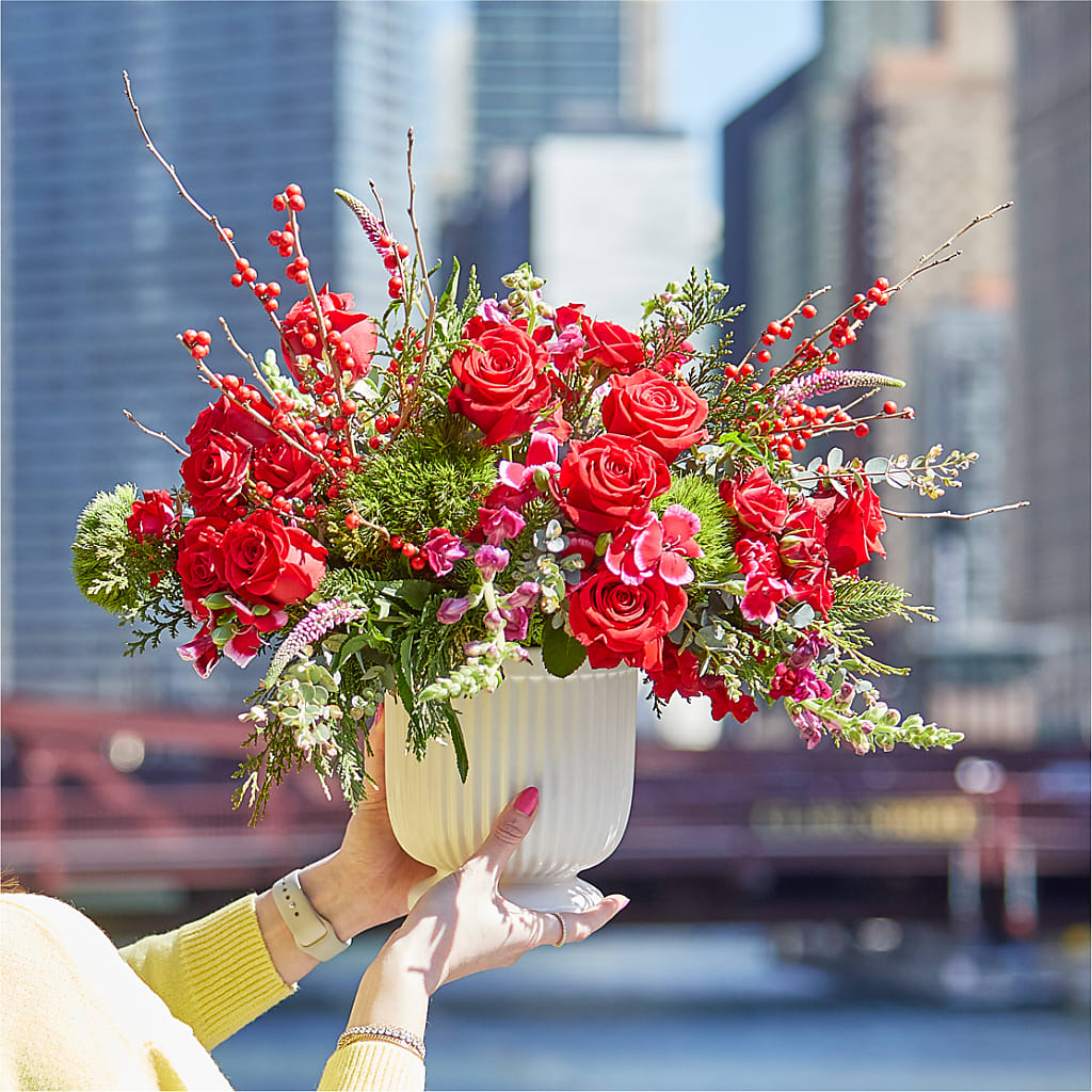 Big Red Bow Bouquet –  Shoshana Flower Llc, Jackson NJ