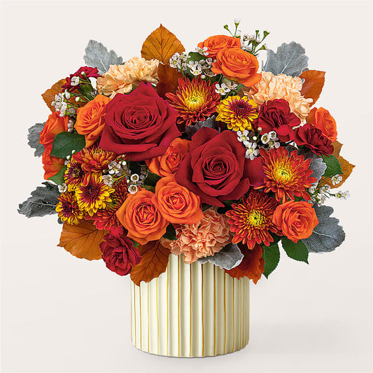 Merlot Bouquet with Ivory Vase –  Shoshana Flower Llc, Jackson NJ
